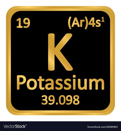 Periodic table element potassium icon Royalty Free Vector