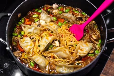 Vegetarian Gyoza Soup - Easy Cheesy Vegetarian