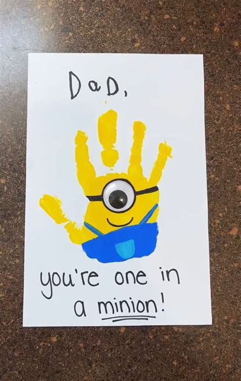 Minion handprint father s day card – Artofit