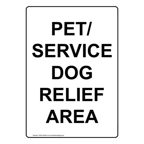 Portrait Pet/Service Dog Relief Area Sign NHEP-34085