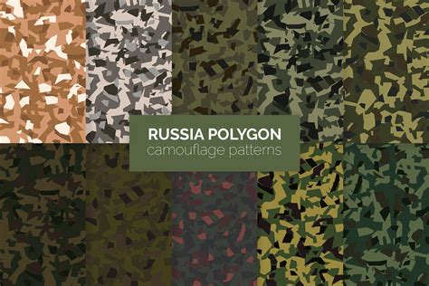 Russia Polygon Camouflage Patterns | Graphic Patterns ~ Creative Market