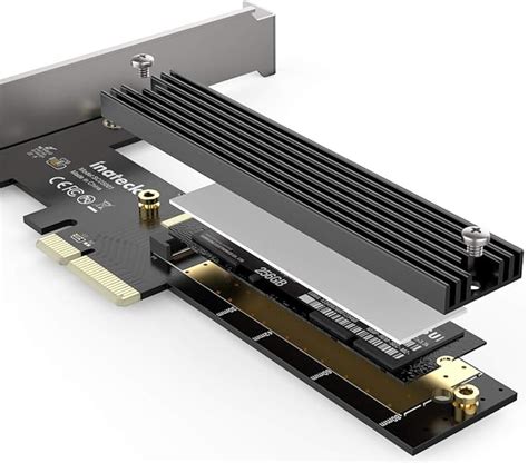 Inateck M.2 PCIe Adapter, PCIe x4 to M.2 SSD NVMe Card with Heatsink, Low Profile Bracket ...
