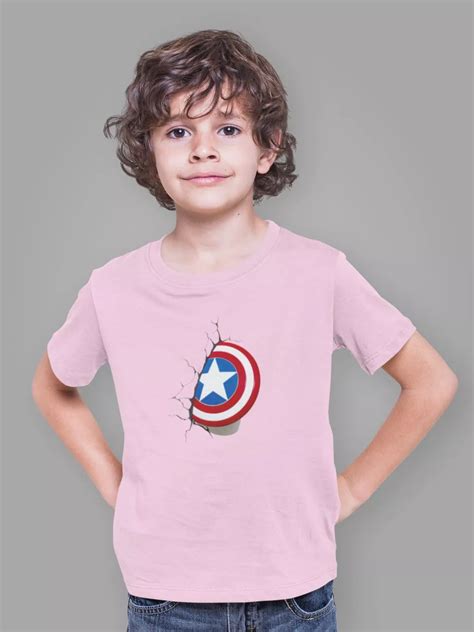 Captain America Half Shield Kids Round Neck T-Shirt | VastrOP