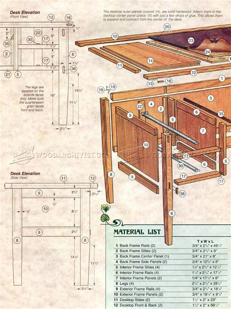 Arts and Crafts Desk Plans • WoodArchivist