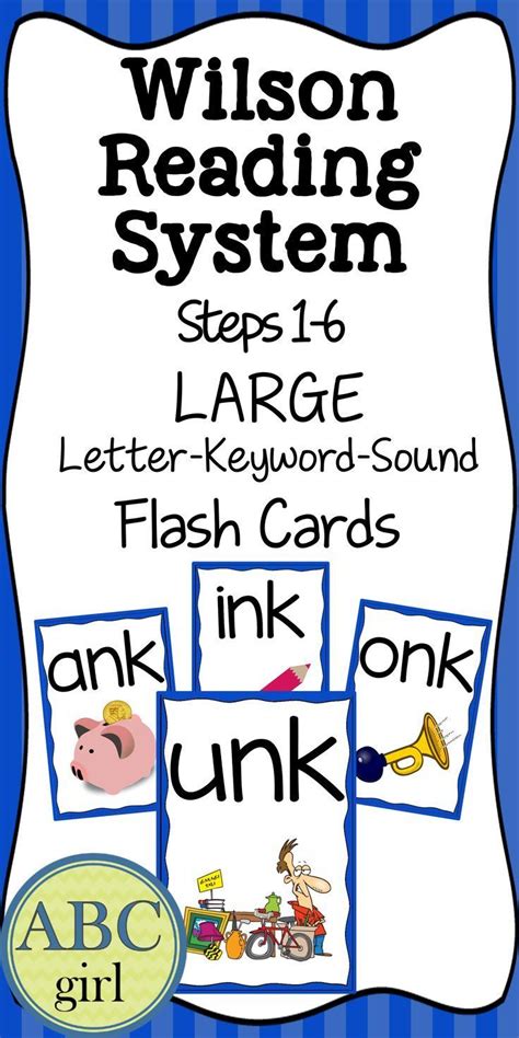 Reading System Steps 1 to 6 Letter Keyword Sound Large Flash Cards | Wilson reading program ...