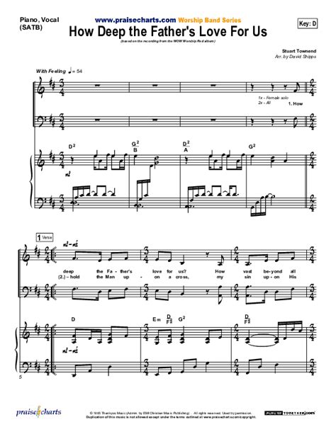 How Deep The Father's Love For Us Sheet Music PDF (Stuart Townend) - PraiseCharts