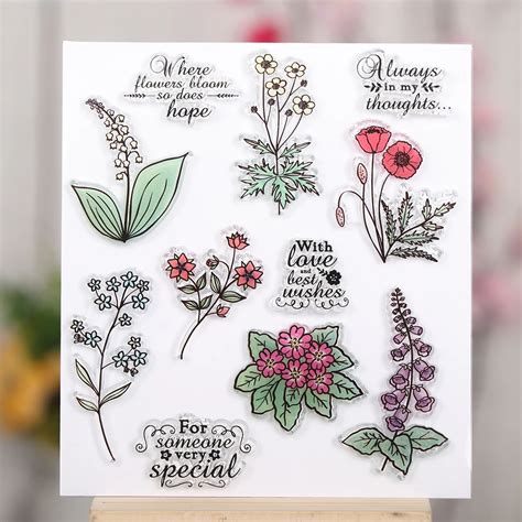 Diy flower frame stamp Clear rubber stamp craft stamp for scrapbook card making Transparent ...