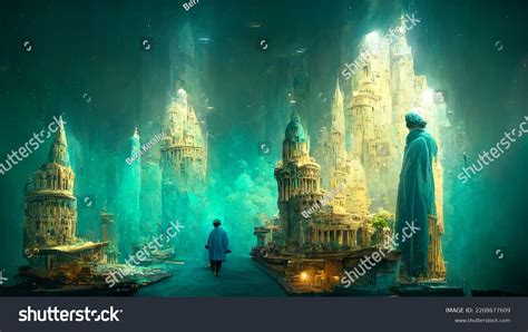 Illustration Atlantis Ancient Civilization History Mythology Stock ...