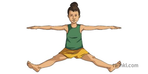 Straddle Position Sitting PE Sports Gymnastics KS2 Illustration - Twinkl