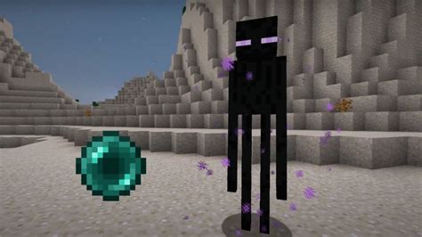 an enderman and ender pearl in minecraft