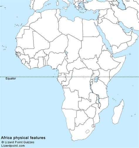 Africa Physical Map Blank - Blank Map Of Africa Printable Outline Map Of Africa - The physical ...