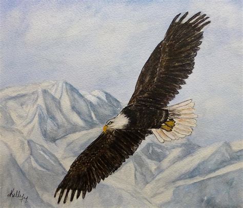 The Beauty Of A Soaring Eagle Painting by Kelly Mills