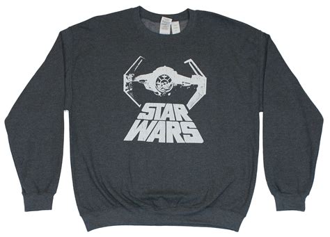 Star Wars Crewneck Sweatshirt -Darth Vader's White Tie Fighter and Word ...