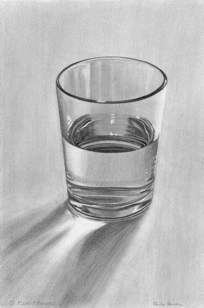 Vaso de agua - Dibujo Grafito por PauloPPereira Shading Drawing, 3d Art Drawing, Water Drawing ...