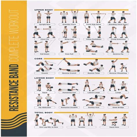 FitMate Resistance Bands Workout Exercise Poster - Workout Routine, 1 ...