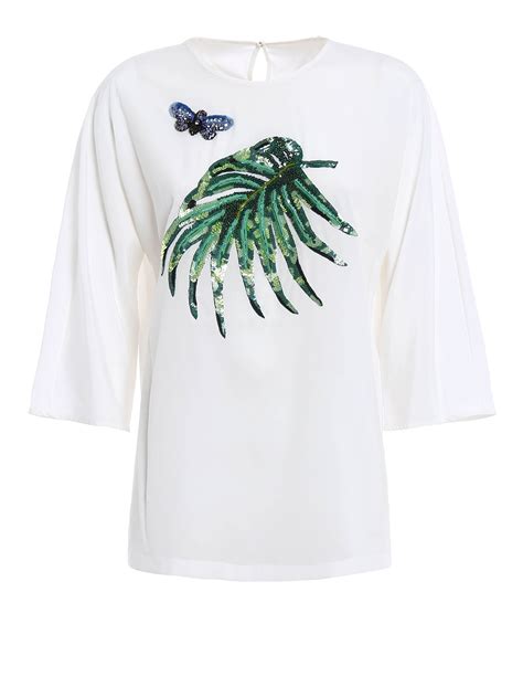 Dolce & Gabbana - Banana leaf print silk blouse - blouses - F7X70ZG7IMZS9000