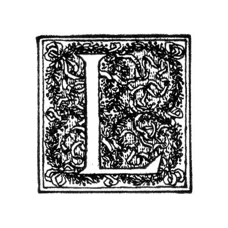 Letters Alphabet | Free Stock Photo | Vintage illustration of an ornate letter L | # 13369