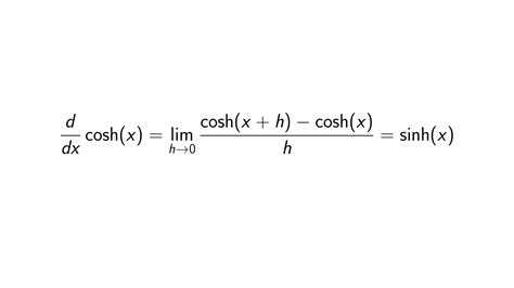 Derivative of Hyperbolic Cosine using First Principle of Derivatives ...