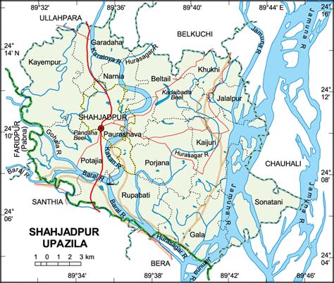 Sirajganj District: Map in Sirajganj District