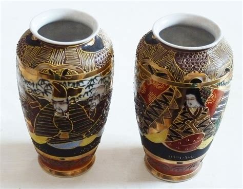 A Pair of Antique Japanese Satsuma Samurai Vases | Etsy