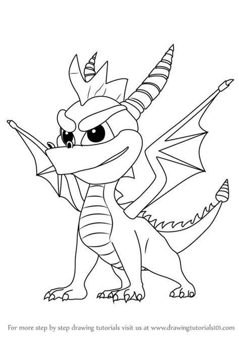 How to Draw Spyro the Dragon from Spyro (Spyro) Step by Step ...