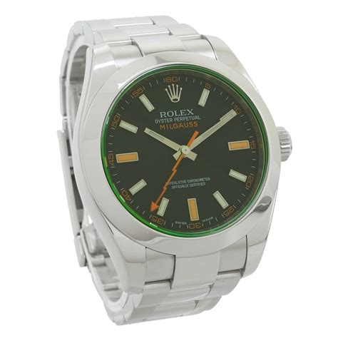 Rolex Milgauss Black Dial Green Crystal - Inventory 3939 - DelrayWatch.com