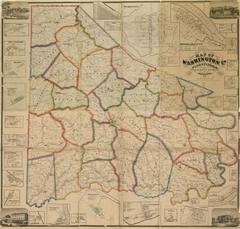 1861 Map of Washington County PA Digital File - Etsy