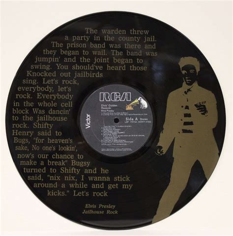 Elvis Presley Vinyl Lp Etched W/ Jailhouse Rock Lyrics Ltd Edition Wall Art | Gold Record Outlet ...