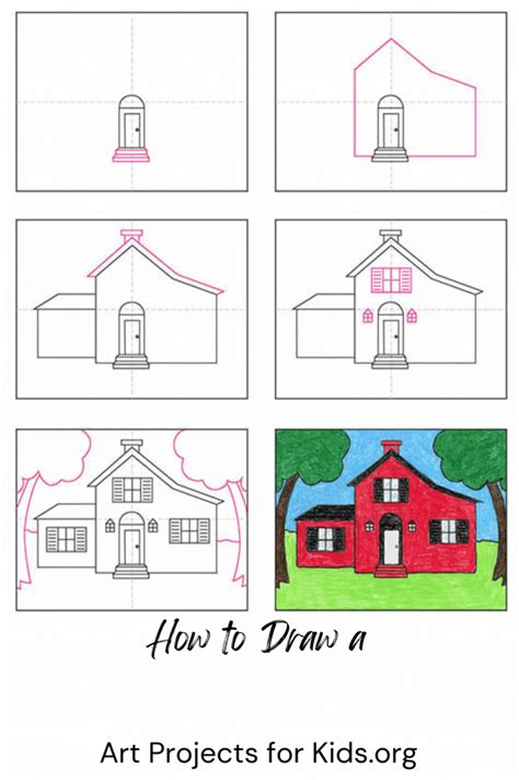 Learn how to draw a Country House with an easy step by step tutorial ...