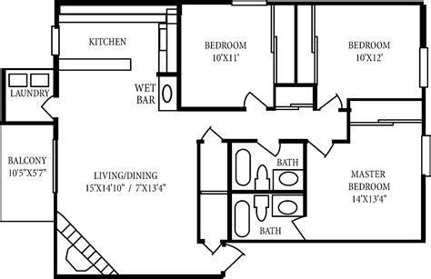 Floor Plans For 3 Bedroom 2 Bath House - Dunphy Apartemen Memilih Tipe Story Niente Jw ...