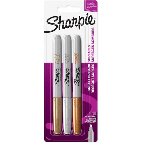 two white and gold pen in packaging with the words sharpie written on each side