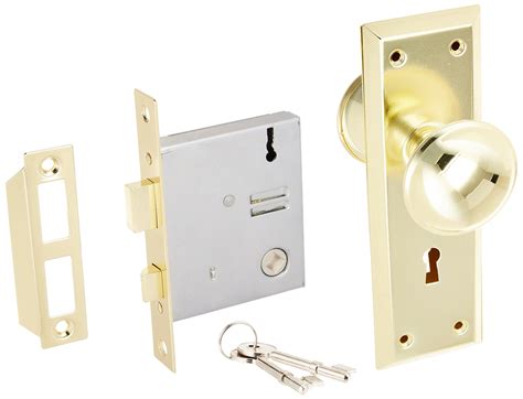 Door Entry Brass Locks Antique Vintage Hardware Complete Set Knob Mortise Handle | eBay