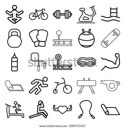 Exercise Icons Set 25 Editable Outline Stock Vector (Royalty Free) 1009175347 | Shutterstock