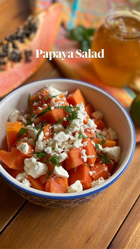 Papaya Salad with Feta Cheese and Basil