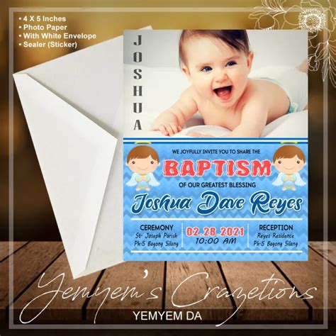 M^7#006 | BAPTISM | CHRISTENING INVITATIONS | 12 PIECES | Lazada PH