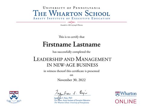 Leadership and Management in New Age Business from The Wharton School ...