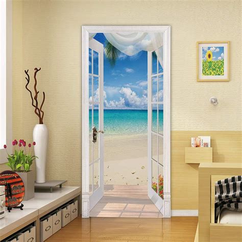 Amazon.com: 3D Door Decal Door Stickers Decor Door Mural Removable ...