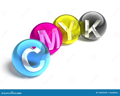 Cyan, Magenta, Yellow And Black Spheres Stock Images - Image: 10833544