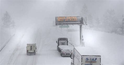 Powerful winter storm in California shuts interstate and dumps 10ft of ...