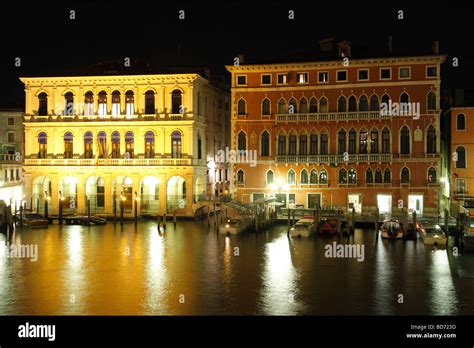 The Grand Canal at night. Venice, Italy Stock Photo - Alamy