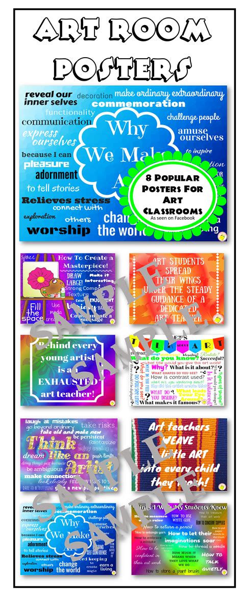 Art Classroom Posters to decorate and motivate! Remind students of key information daily. Click ...