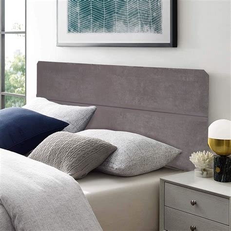 Greaton, Upholstered Fabric Headboard, Grey, California King Size ...