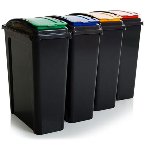 25 Litre Tall Slim Plastic Recycling Bin with Lid | Recycling bins ...