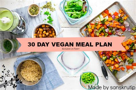 Create a 30 day vegan meal plan by Sanskrutip | Fiverr