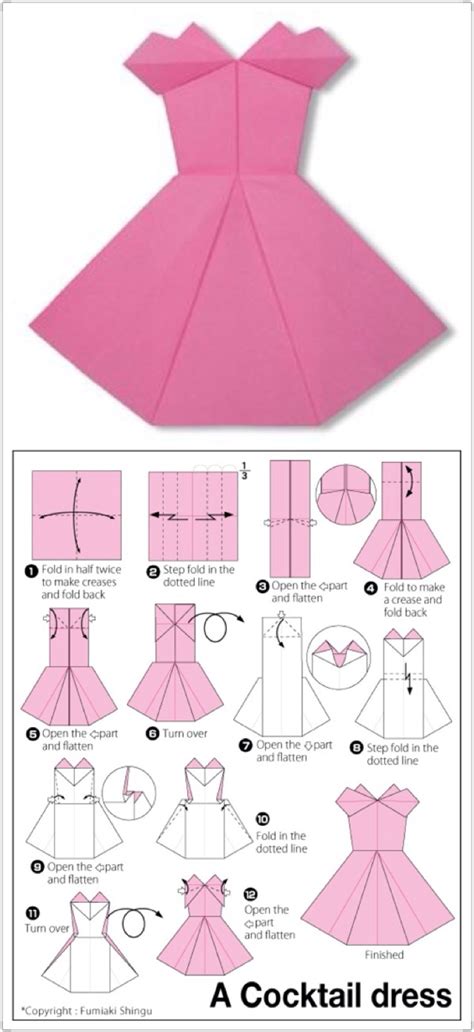 手工达人的折纸教程：服装系列_来自废柴*韩版的图片分享 | Origami dress, Paper crafts origami, Origami dress tutorial