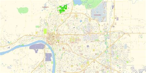 Tulsa Oklahoma PDF Map Vector Exact City Plan detailed Street Map editable Adobe PDF in layers