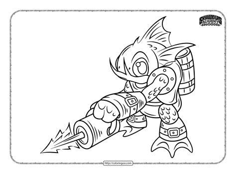 Printable Skylanders Gill Grunt Coloring Pages