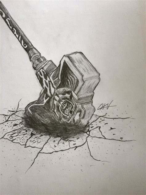 Mjölnir, Thor's Hammer drawing | Drawings, Knotwork, Art