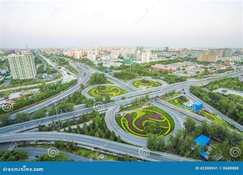 Beijing overpass at night stock image. Image of evening - 42300941