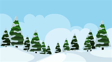 Snowy Landscape Scene 696016 Vector Art at Vecteezy